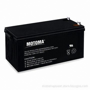12V 200Ah Sealed Lead-acid Battery with Excellent Deep Cycle Performance for Solar and Wind System